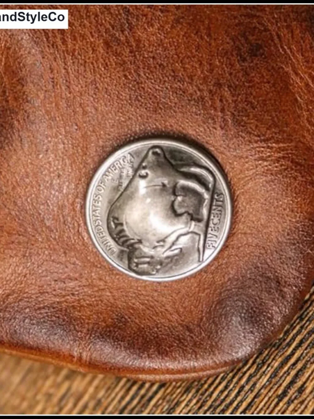 Vintage Cowhide Leather Drawstring Coin Purse with Clip